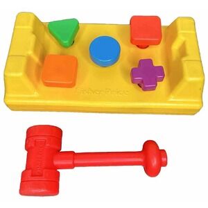 Vintage 1986 Fisher Price Tap n' Turn Bench Hammer Shapes Toddler Montessori